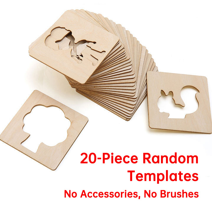 Children's Wooden Drawing Template Set for Kindergarten and Primary School Students, Hollow Graffiti Toy for Boys and Girls, Painting Tool Kit