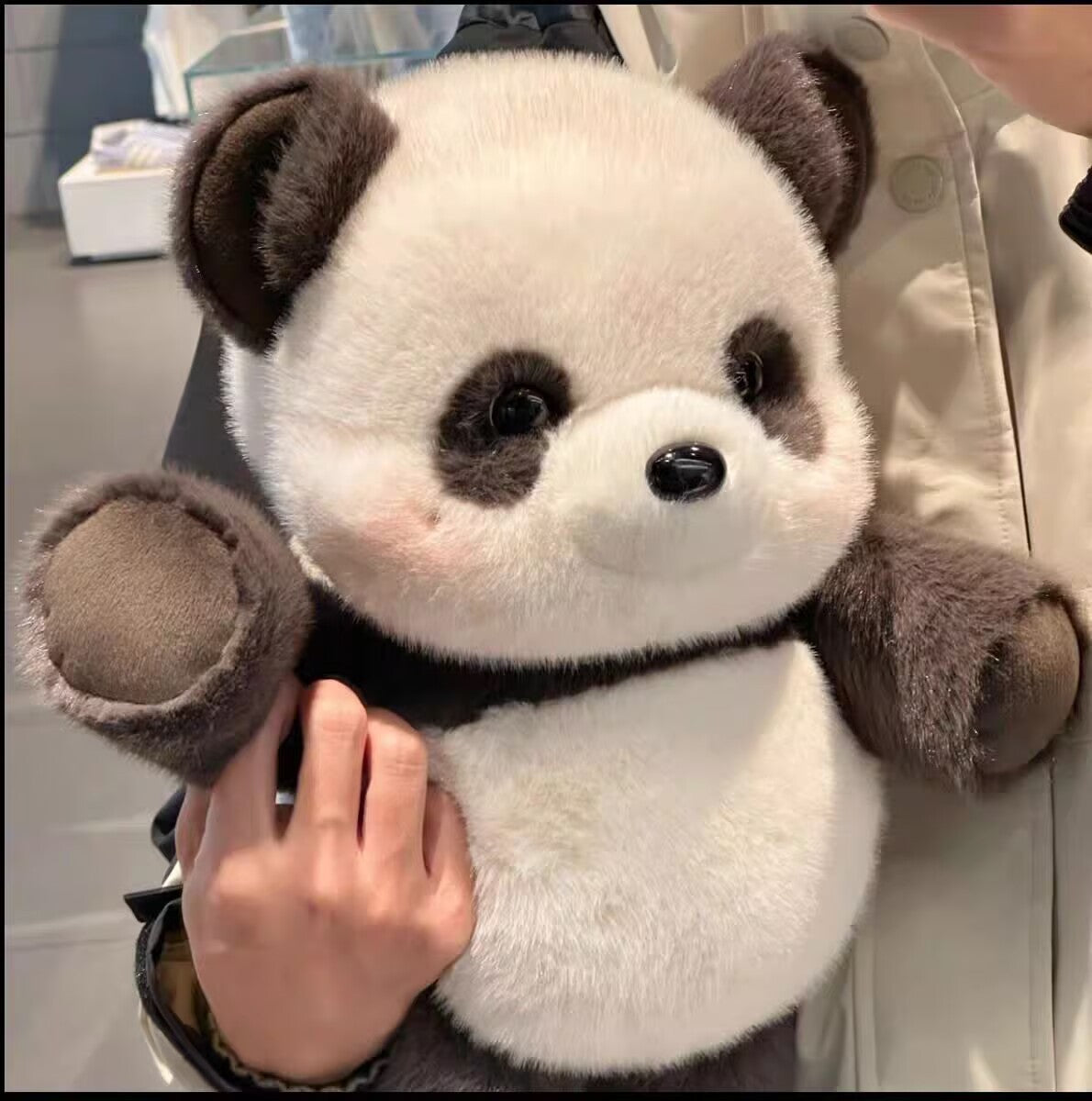 Cute Running Panda Plush Toy, Adorable Panda Stuffed Animal, Kids' Birthday Gift, Soothing Plush Doll