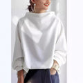 Women's pullover high neck loose fit hoodie