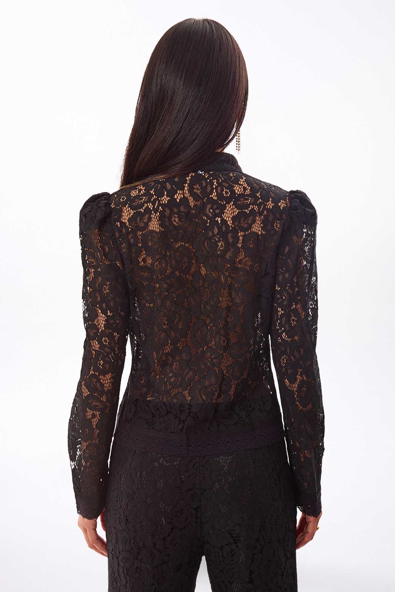 Lace Mandarin Jacket Black