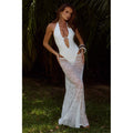 V-neck one-piece swimsuit for women