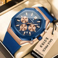 POEDAGAR 893 Business Watch for Men Waterproof Luminous Chronograph Date Man Wristwatch Silicone Strap Quartz Men's Watches Gift