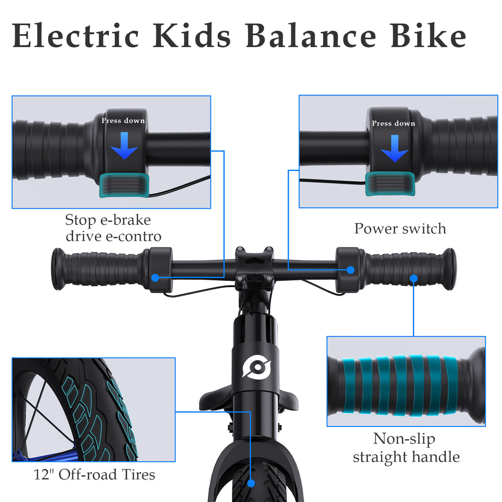USA Warehouse 150W 24V Lithium Battery 12 Inch Scooter Electric Balance Bike for Kids