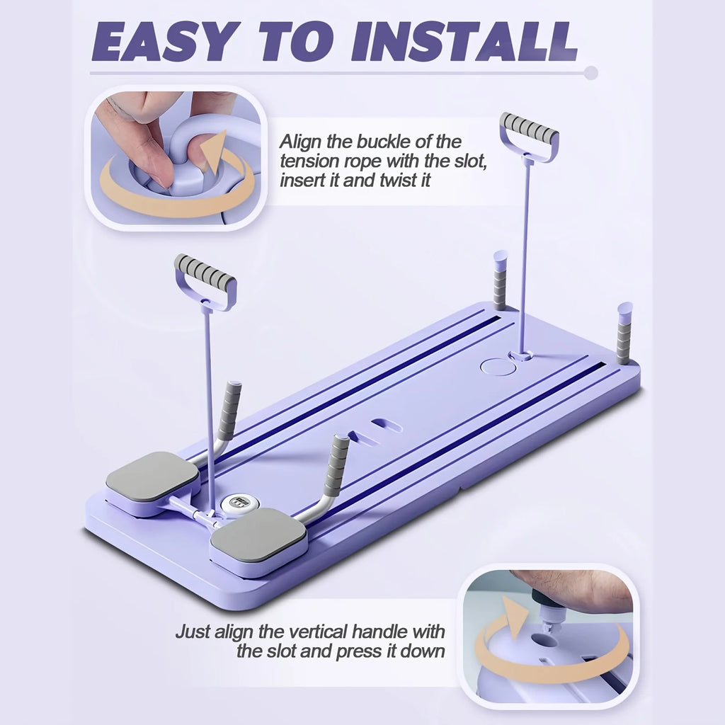 6 in 1 Multi-Purpose Foldable Pilates Reformer Board Set With Timer Pilates Equipment for Home