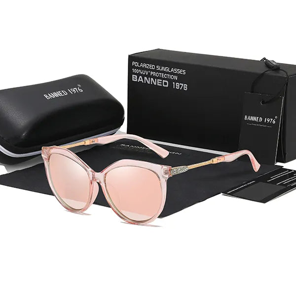 2025 New Luxury HD Polarized Women Sunglasses Fashion Round Ladies Vintage Brand Design Cat Eye Woman Female Sun Glasses Oculos
