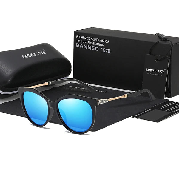 2025 New Luxury HD Polarized Women Sunglasses Fashion Round Ladies Vintage Brand Design Cat Eye Woman Female Sun Glasses Oculos