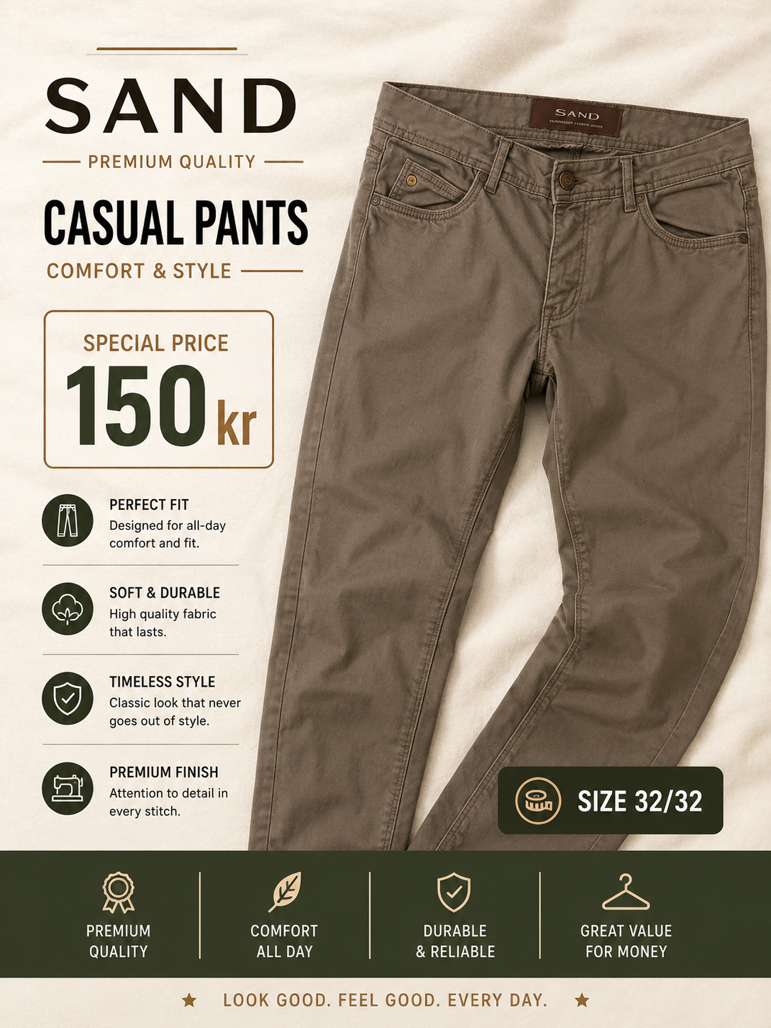 Sand  men's casual pants