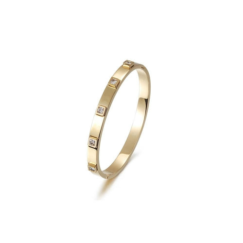 Metal Stone Hinged Bangle