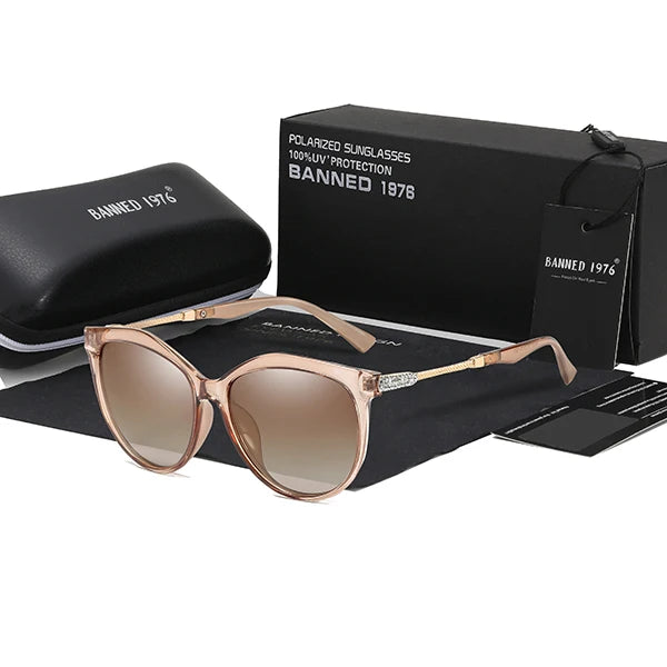 2025 New Luxury HD Polarized Women Sunglasses Fashion Round Ladies Vintage Brand Design Cat Eye Woman Female Sun Glasses Oculos