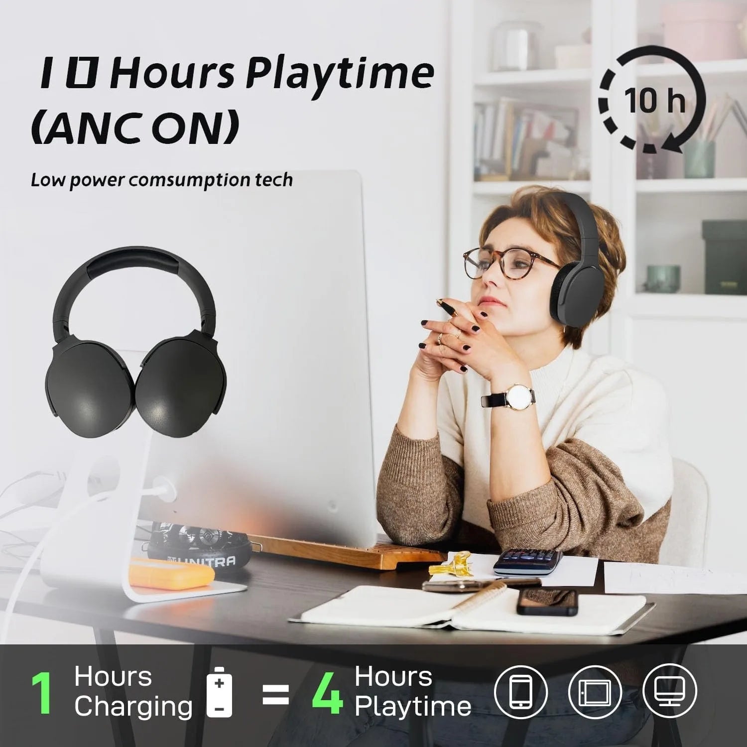 #P2961 Wireless Bluetooth 5.3 Headphones Over Ear Hifi Stereo Headset