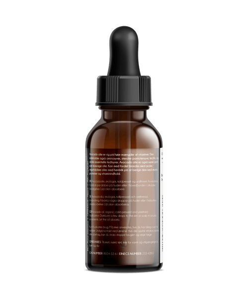 chleopatra avocadoolie avacodo oil økologisk 100ml bagside